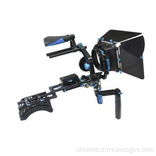 Pro BMCC Shoulder rig With Matte Box Follow Focus For DSLR